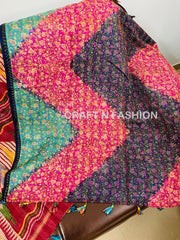 Silk Kantha Scarves with Tassels