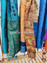 Silk Kantha Stoles with Tassels