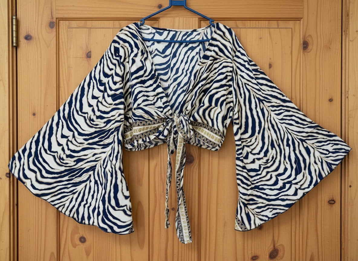 Stylish Silk Bell-Sleeve Tie Top Women