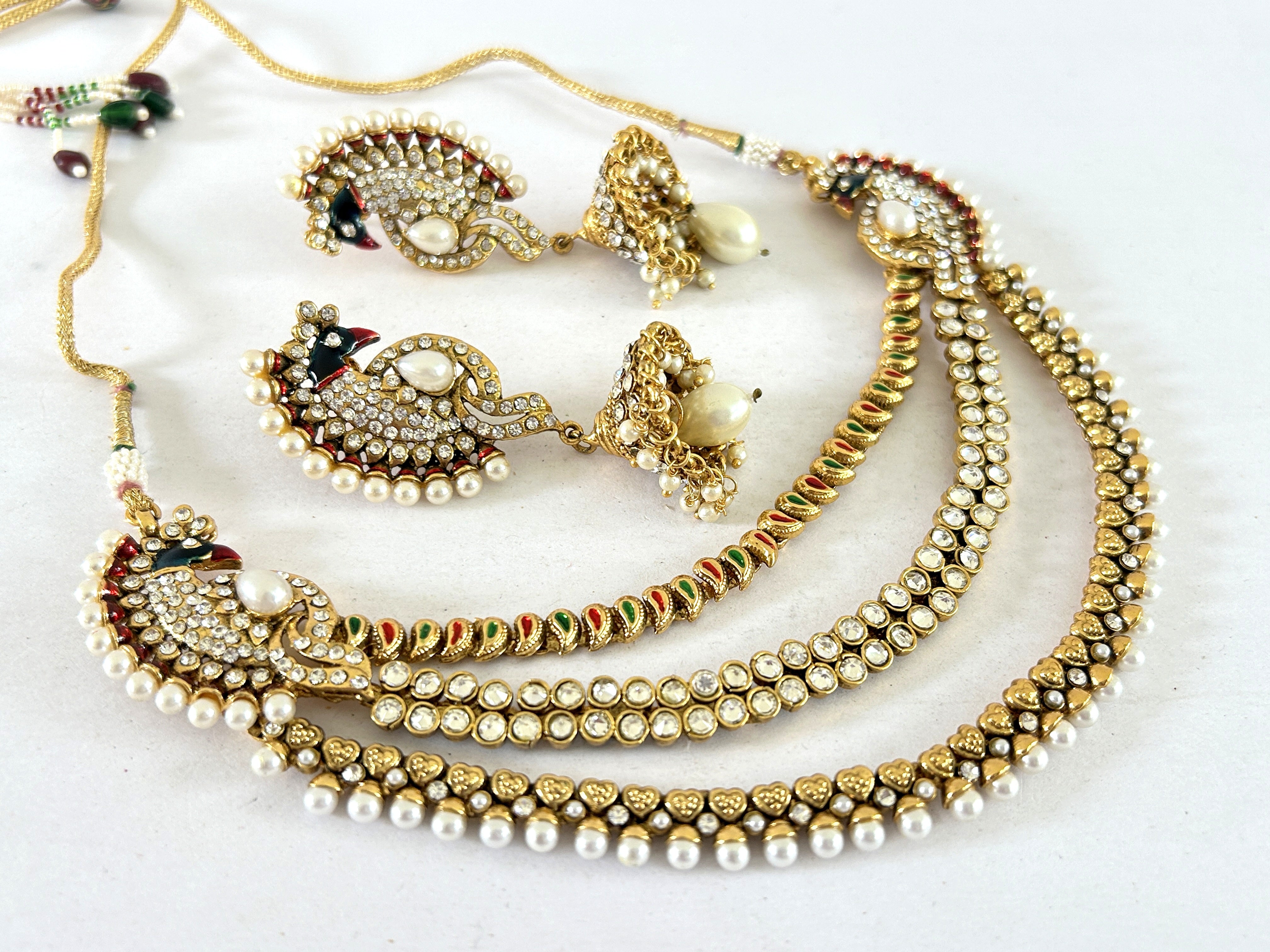Peacock Style Layered Necklace Set