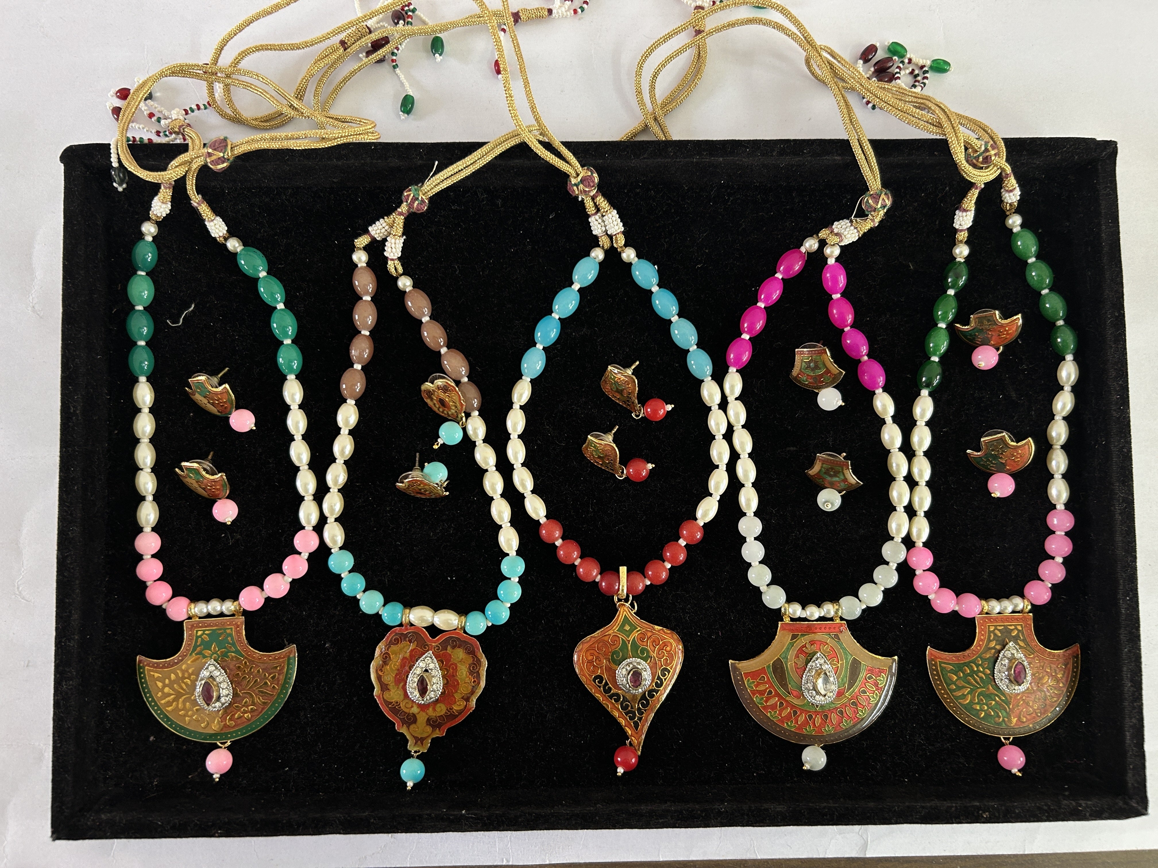 Meenakari Pearl Necklace Set (10 Sets)