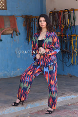 Cotton Ikat Print Co-ord Set