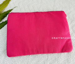 Pink Jute Boho clutch Bag