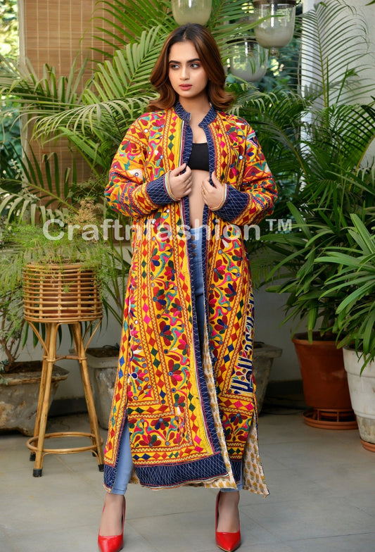 Kutch Embroidery Duster Jacket Coat