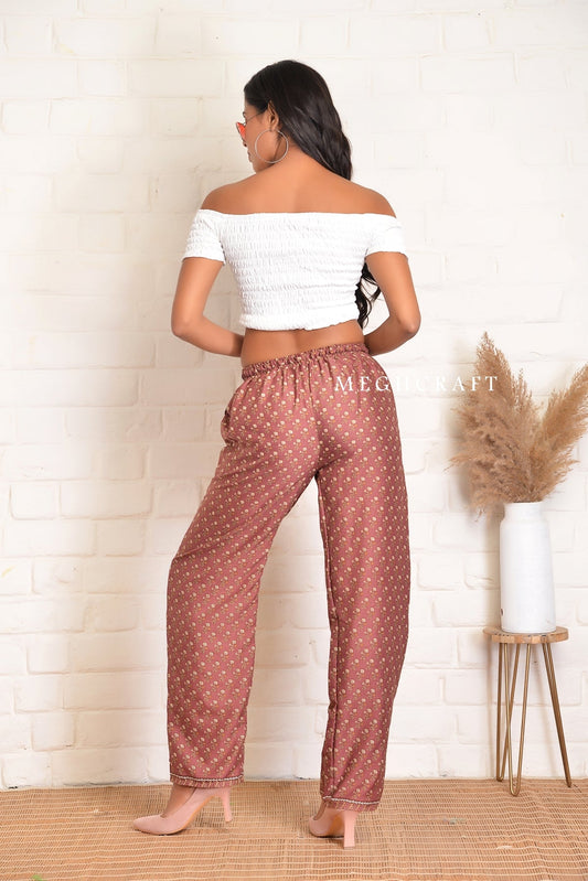 Pantalon vintage en soie recyclée