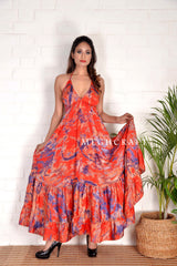 Vintage Tie Dye Silk Sari Dress