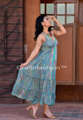 Hawaii Boho Silk Maxi Dress