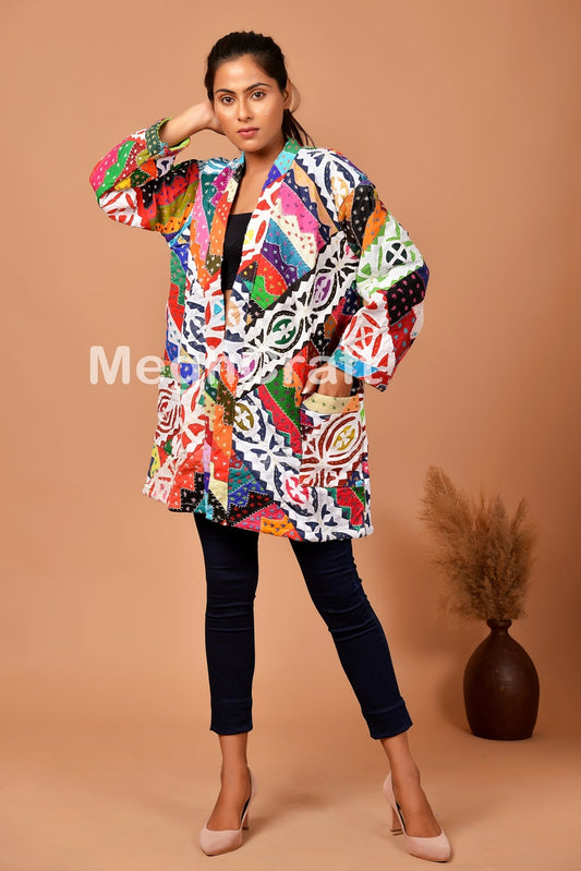 Kantha Embroidery Applique Jacket