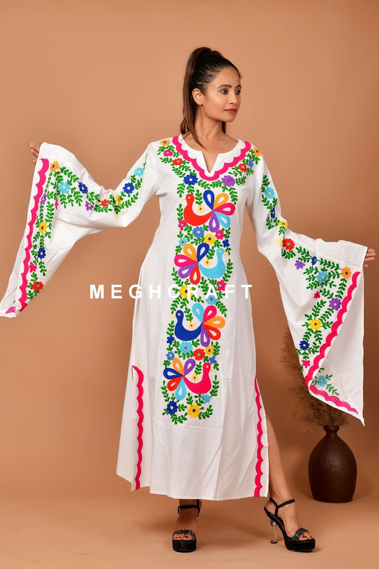 Vestido largo mexicano para mujer