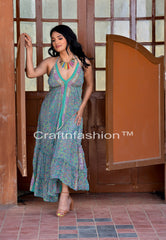 Hawaii Boho Silk Maxi Dress