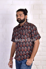 Camisa de hombre de algodón Ajrakh