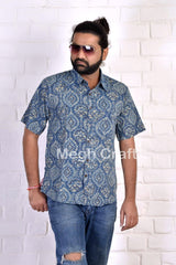 Camisa de hombre Kantha de algodón