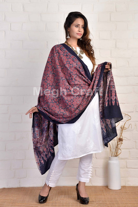 Designer Ajrakh Dupatta Stole