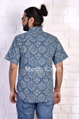 Camisa de hombre Kantha de algodón