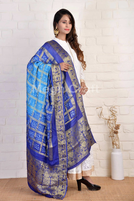 Blue Bandhej Dupatta