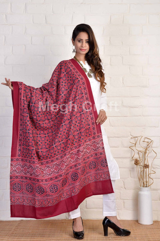 Kutch Ajrakh Bloc Imprimer Dupatta