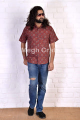 Camisa de algodón Kantha Stich para hombre