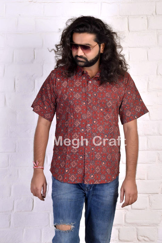 Camisa de algodón Kantha Stich para hombre