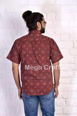 Camisa de algodón Kantha Stich para hombre