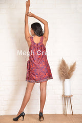 Robe courte en soie indienne Paisley