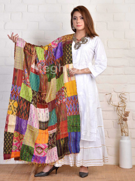 Patchwork Kantha Dupatta