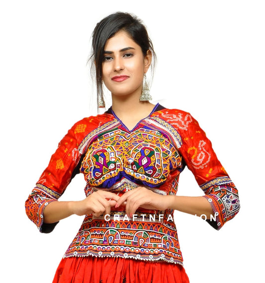 Kutch Embroidered Backless Blouse