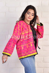 Pink Hand Embroidered Kutch Jacket