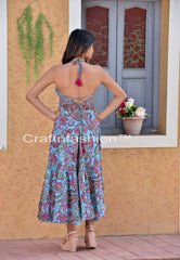 Robe longue en soie bohème Paisley