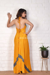 Indian Upcycled Silk Slit Dress