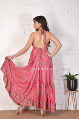 Europe Fashion Silk Halter Dress