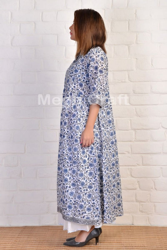 Kurti estampado en bloque de estilo bohemio