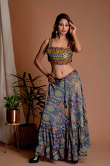 Paisley Fashion Silk Skirt