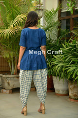 Khadi Peplum Top Dhoti