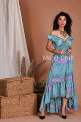 Women Recycled Silk Maxi Dress