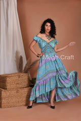 Women Recycled Silk Maxi Dress