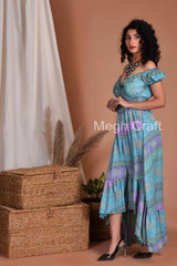 Women Recycled Silk Maxi Dress