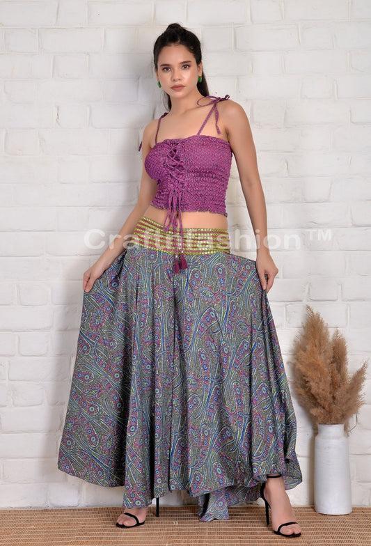 Pantalón palazzo con paraguas bohemio