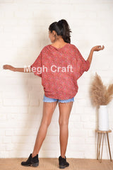 Boho Beach Wear Silk Cape Top