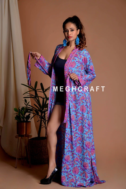 Robe kimono Sari en soie vintage