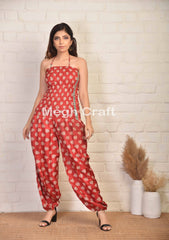 Silk Smocked Halter Jumpsuit