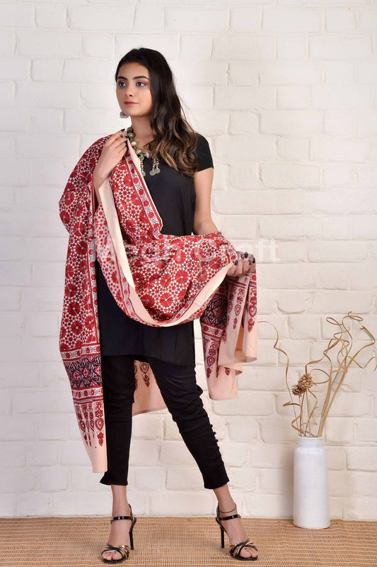 Traditional Ajrakh Dupatta Stole