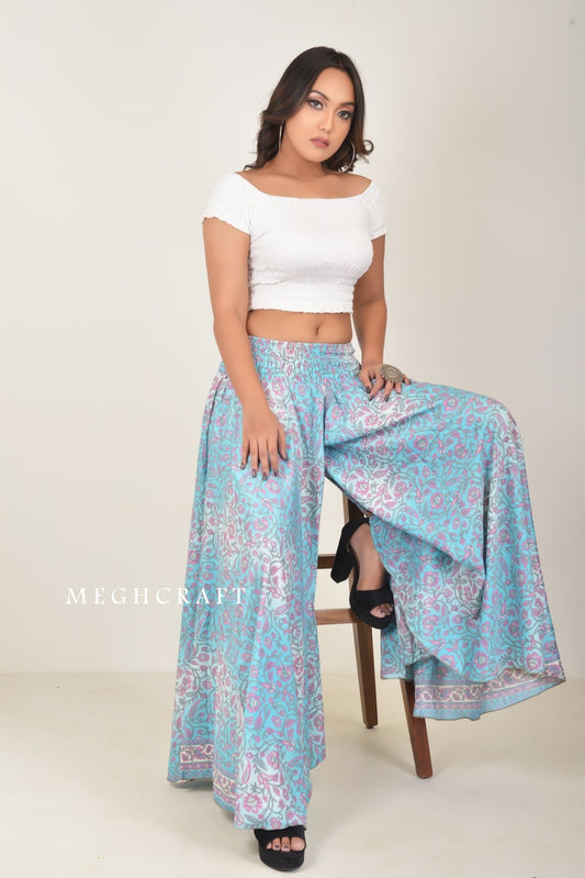 Floral Print Wide Leg Trouser Pant