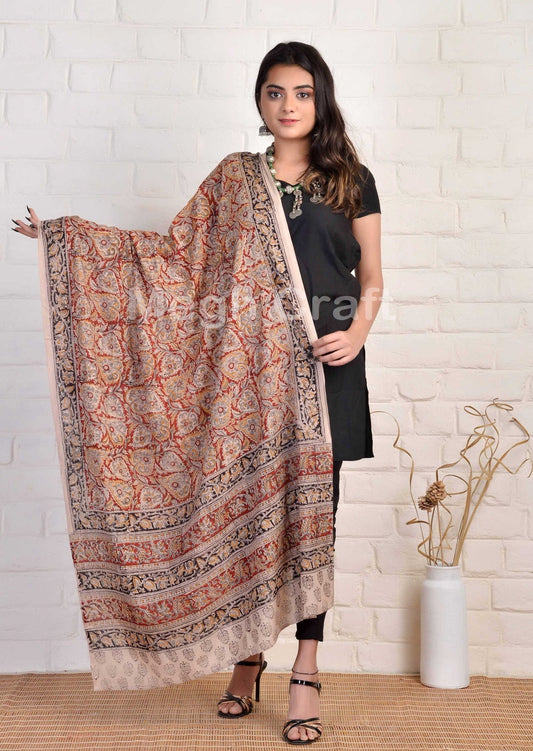 Floral Kalamkari Dupatta Stole