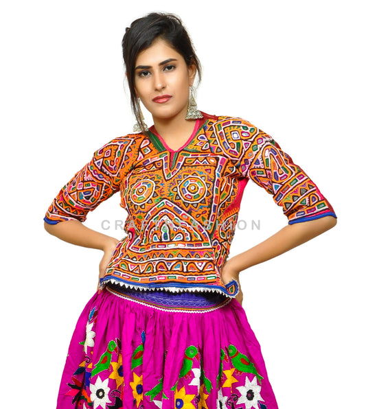 Kutch mirror work skirt