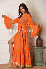 Orange Bath Beach Wear kimono