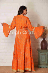 Orange Bath Beach Wear kimono