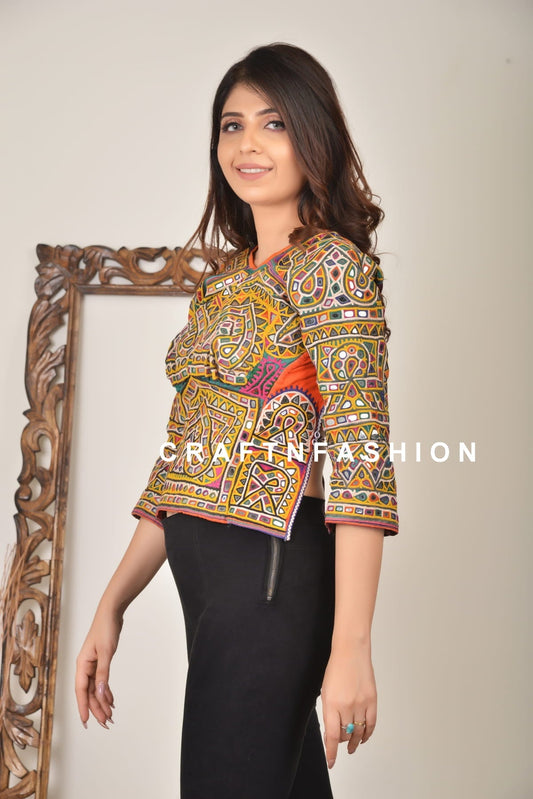 Backless Mirror work Kutch Blouse