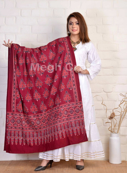 Women Ajrakh Dupatta Stole