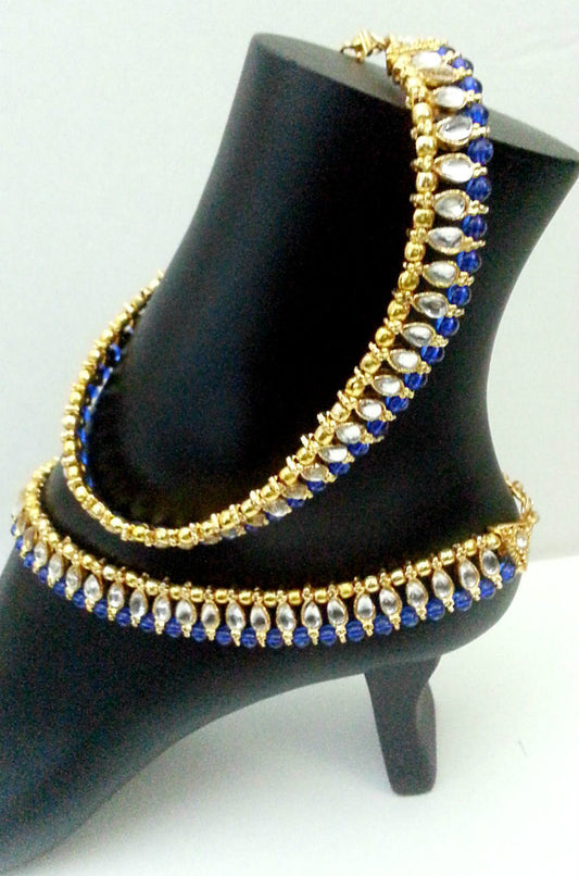 Bracelets de cheville Kundan en perles