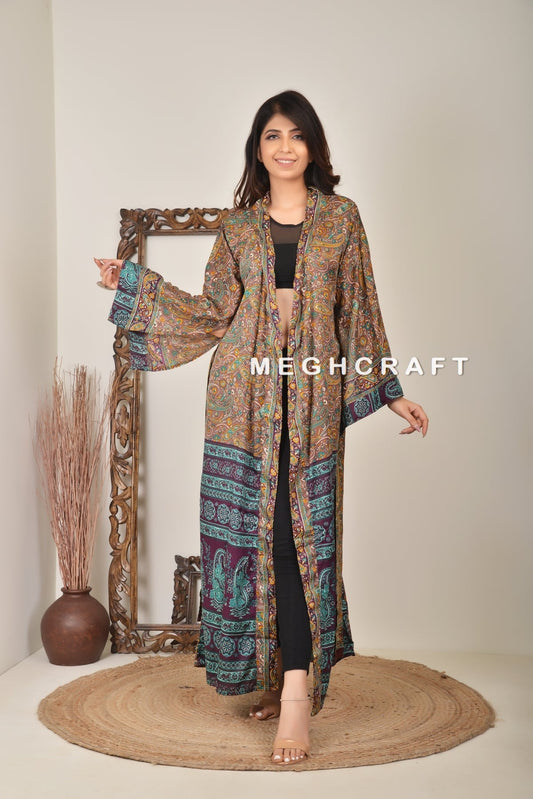 Robe Kimono Japonaise Marron